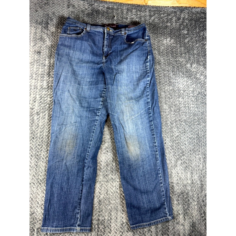 Gloria Vanderbilt Jeans Women 14 Denim Stretch Light Wash Straight Leg High Rise